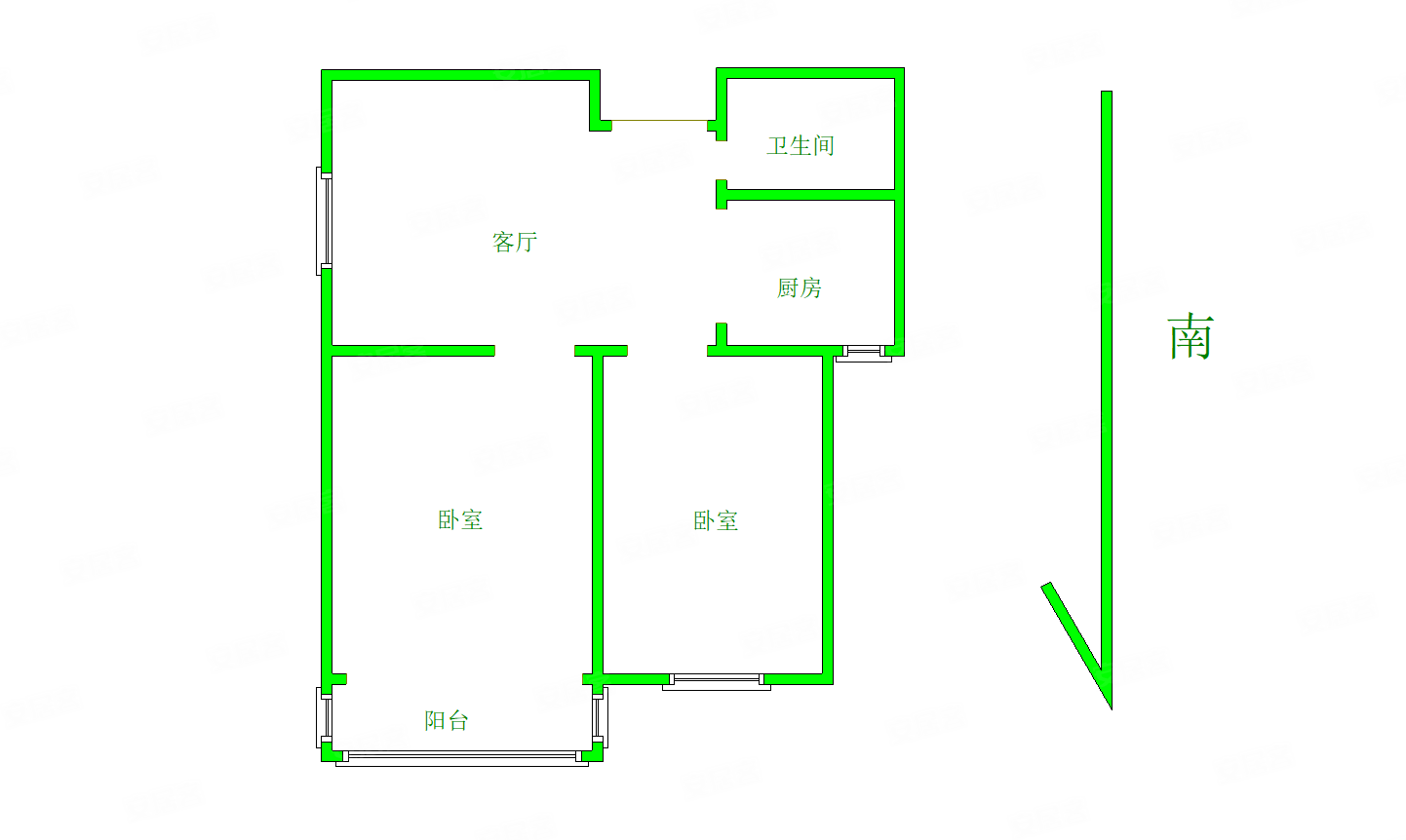 丰泽园(涧西)2室2厅1卫78㎡南65万