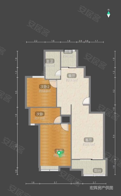 万里雅筑3室2厅1卫107.68㎡南760万