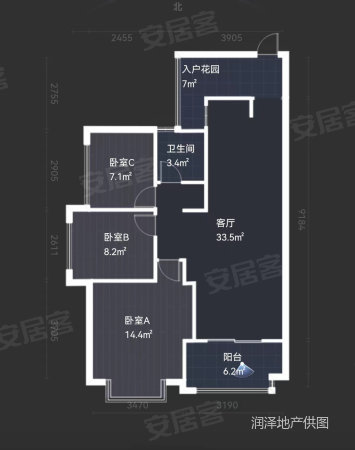 龙光阳光海岸(一期)3室2厅1卫89.7㎡南北43.8万