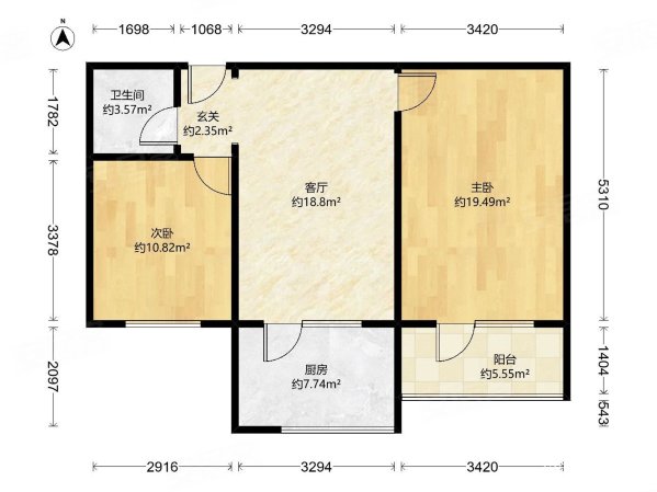 滨河小区颐安苑2室1厅1卫84㎡南125万