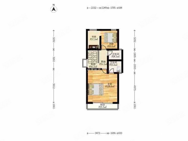 华侨海景山庄(别墅)5室2厅3卫131.34㎡南北472.82万