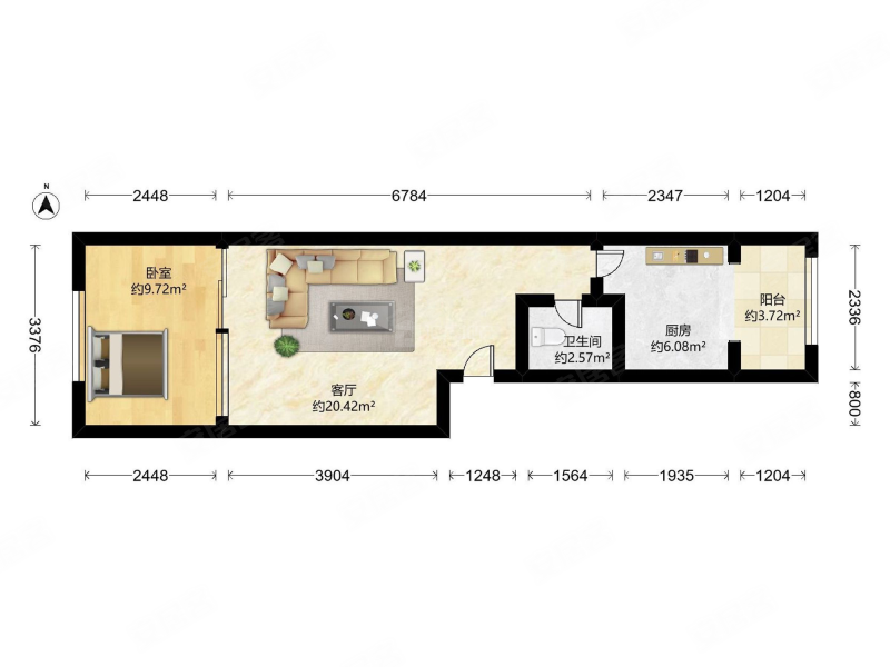 苏庄东街小区1室1厅1卫56.78㎡东西150万