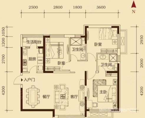 国土资源局住宅区3室2厅2卫180㎡南北68万