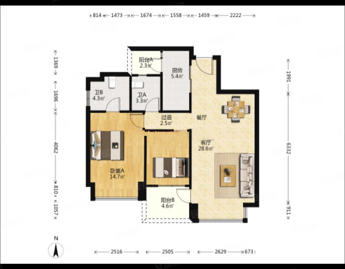 雅颂居大套二急售!朝南可看大源公园,开发商精装品质小区