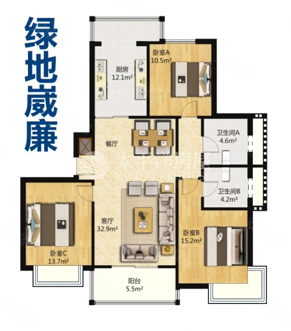 小区央座,景观楼层 采光刺眼,业主工作调动急售,带车位,,绿地崴廉公寓