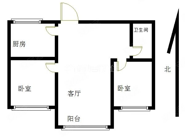 华商金地2室2厅1卫91.16㎡南北63.8万