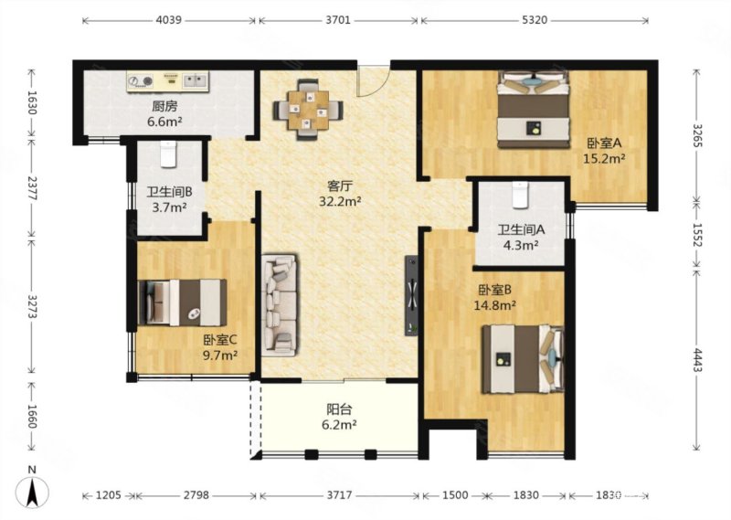 海伦国际 小三居 带电梯 正南朝向 车位充足 满二