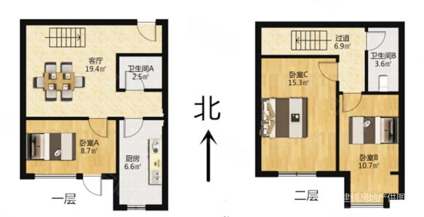 中城蓝溪谷3室1厅2卫102㎡南北103万