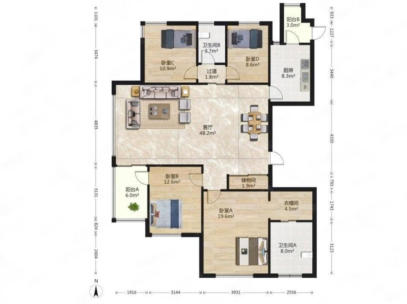 奥体 南北通透 近地铁 精装可拎包入住 楼龄新 带电梯,仁恒江湾城兰苑