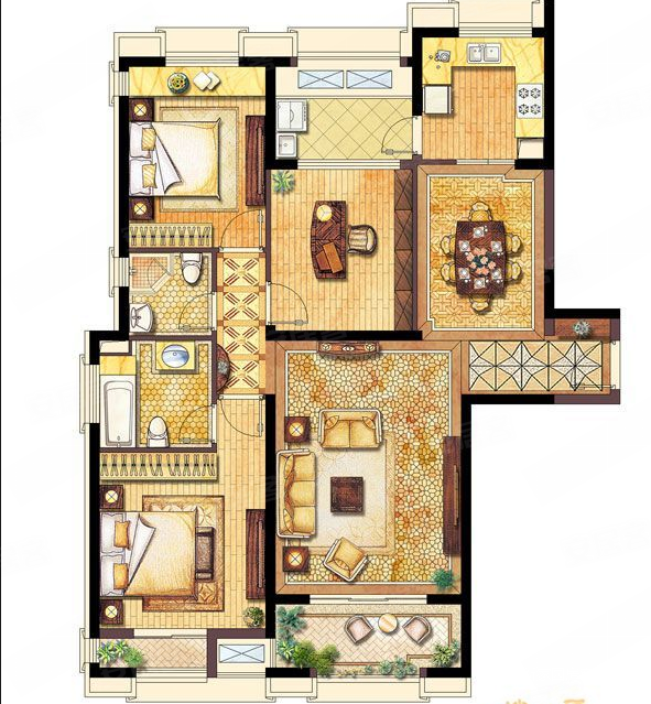 景瑞望府3室2厅2卫123.06㎡南128万