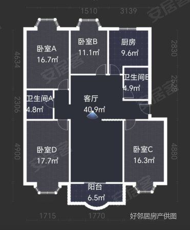 丰辉花园4室2厅2卫145㎡南北55万