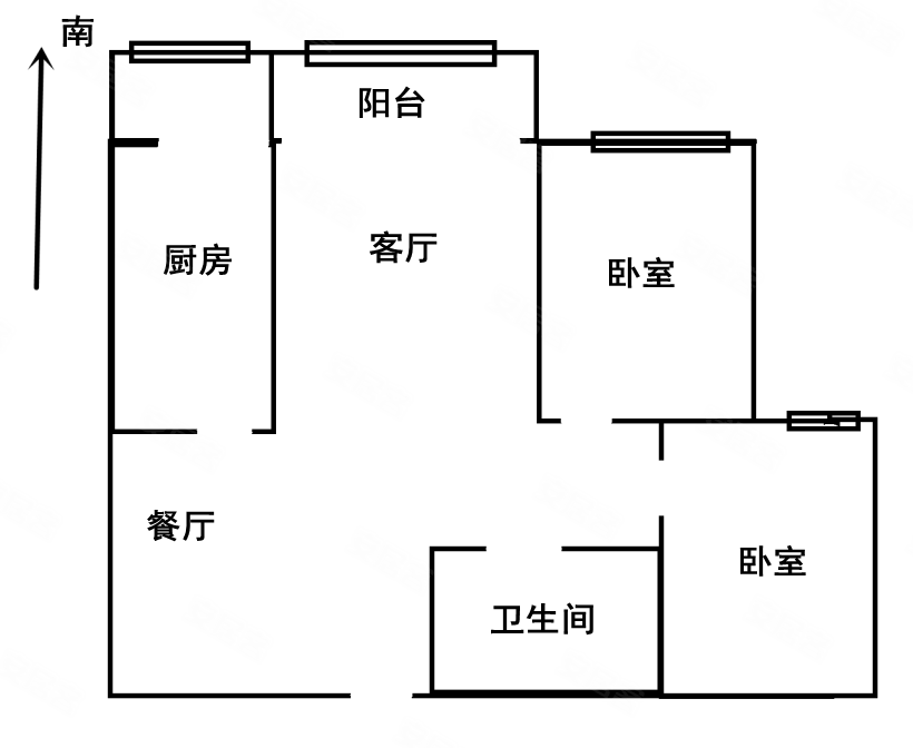 大秦佳苑2室2厅1卫106㎡南北46万