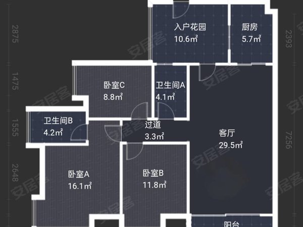 【多图】富力现代广场,工业大道北租房,沙园地铁 富力现代欧式大三房