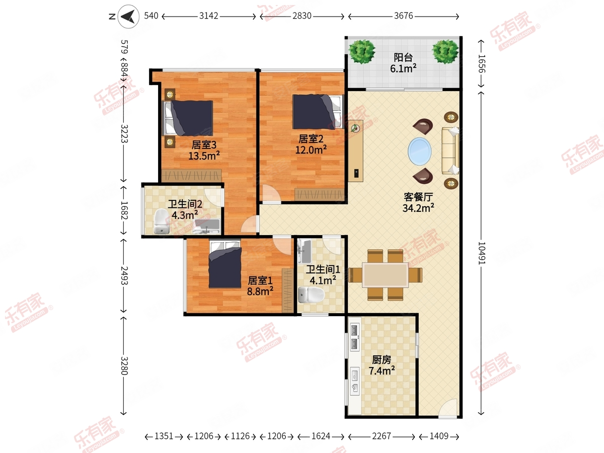 合正丹郡二手房,299万,3室2厅,2卫,105.1平米-深圳安居客