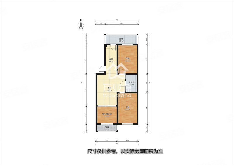 荣鑫园2室2厅1卫104.77㎡南北135万