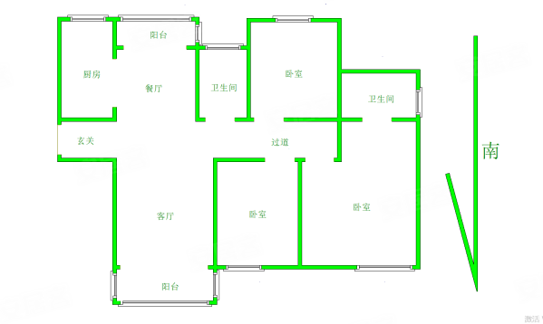 奥体花城3室2厅2卫142.49㎡南北148万