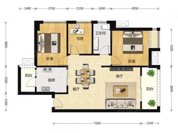 怀德峰景中间楼层低密度有送户型方正