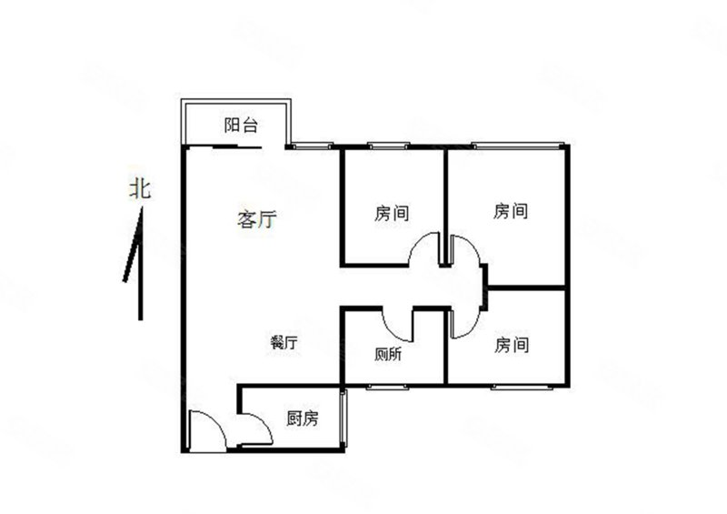 御景花园3室2厅1卫73.21㎡南北55万