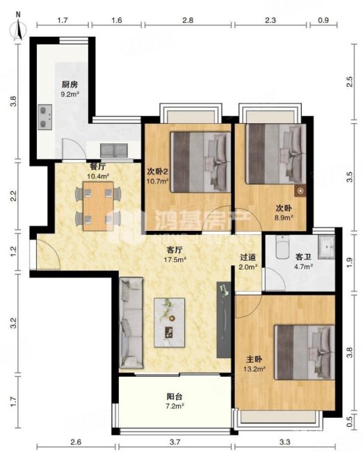 看房方便 提前预约 诚心出售,恒大金碧华府二手房,190万,3室2厅,1卫