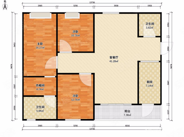 恒大绿洲3室2厅2卫125㎡南43.8万