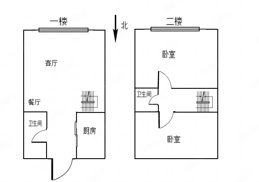 蔚来城2室2厅2卫55㎡南北42万