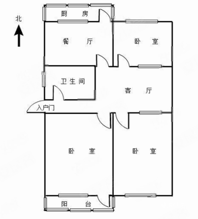 农大家属院(文化路)3室2厅1卫100㎡南北198万