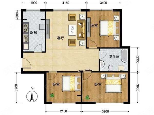 【多图】八家嘉园,学院路租房,六道口 八家嘉园 3室1厅1卫 精装修 15