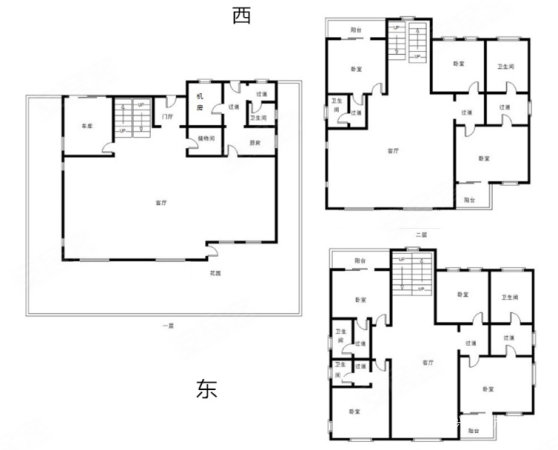 华堂高尔夫庄园别墅8室4厅7卫600㎡东西1100万