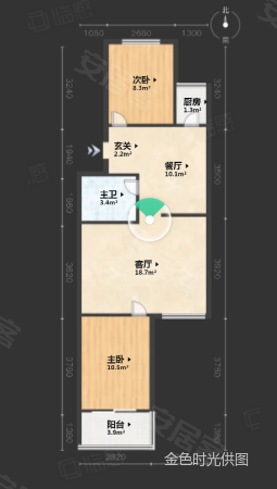 幸福东园2室2厅1卫77.37㎡南北155万