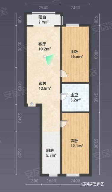 青山郡2室1厅1卫83㎡南北24万