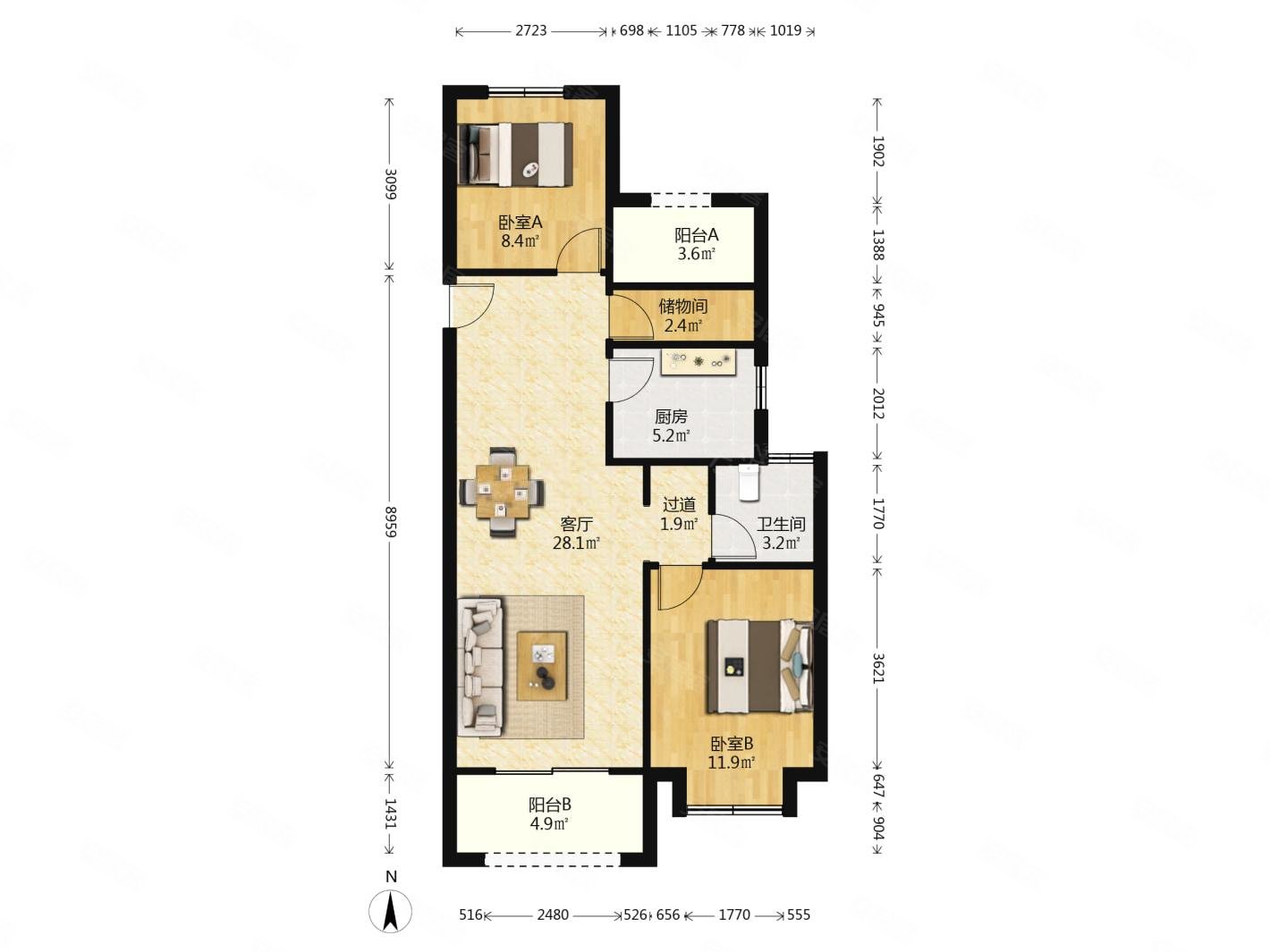 江与城二手房,232万,3室2厅,1卫,89平米-南京安居客