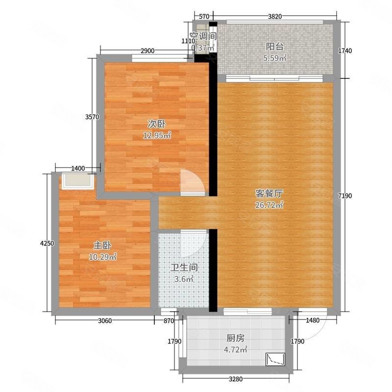 金霞苑小区2室2厅1卫85㎡南北32万