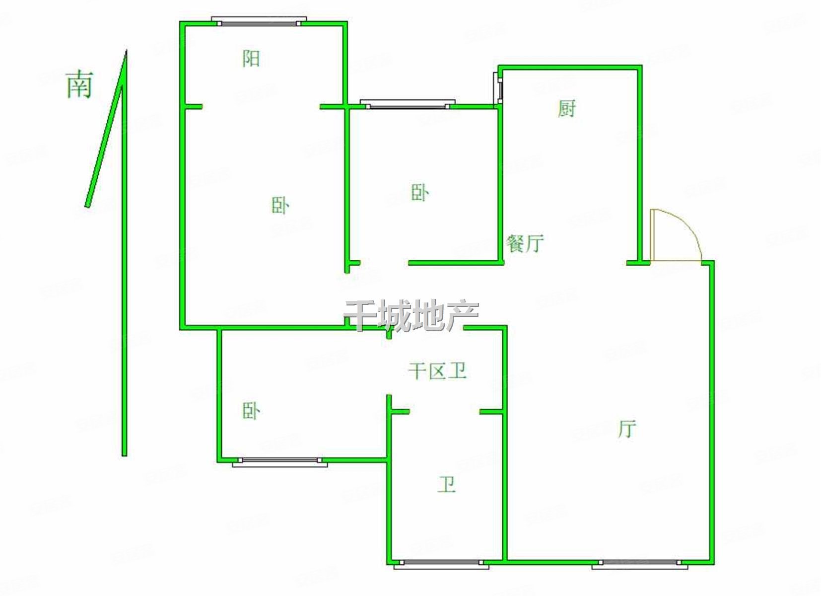 扬子二十一村3室2厅1卫96㎡南北130万