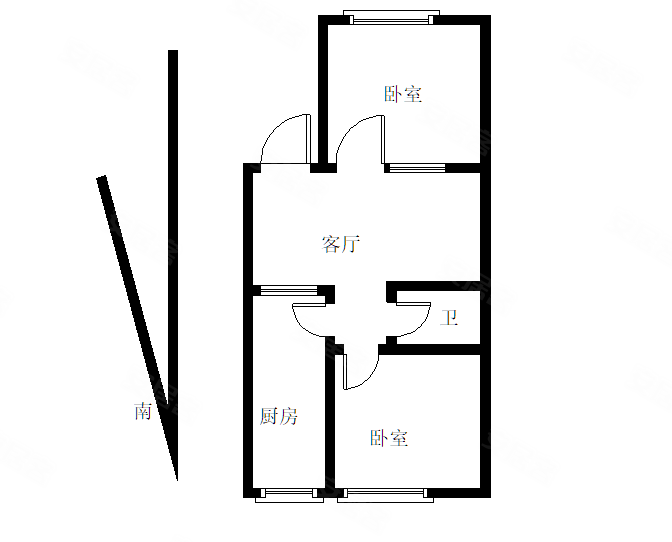 牛街一区2室1厅1卫60㎡南北48万