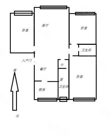 北欧云著3室2厅2卫136㎡南北105万