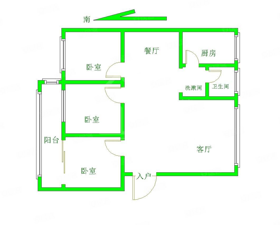 建设花苑3室2厅1卫133㎡南北45万