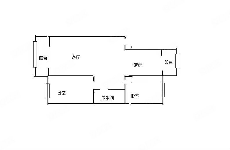 东方庭院2室1厅1卫110㎡南北94万