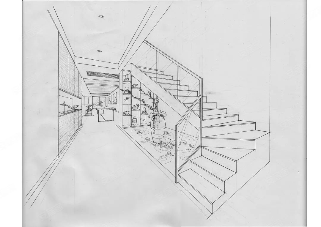 楼梯间平面图手绘图片