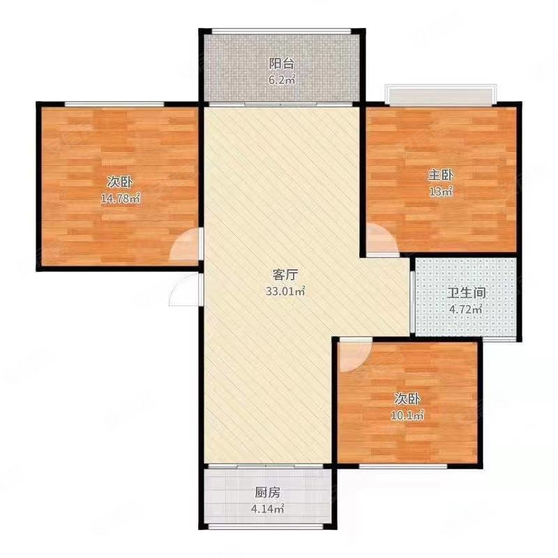 丹桂苑洋房2楼飞机户型户型方正