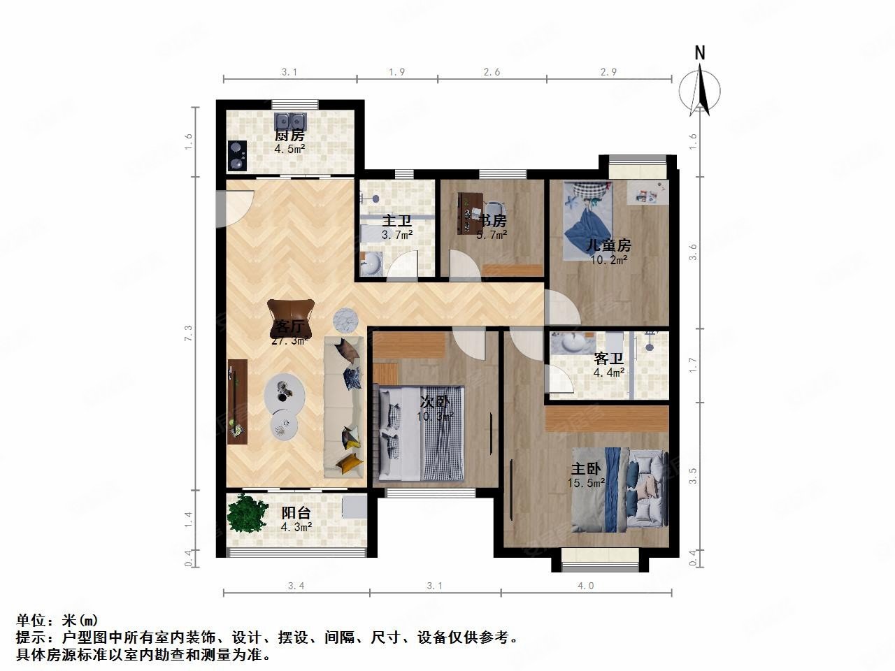 保利达江湾城二手房,380万,4室2厅,1卫,142.2平米-无锡安居客