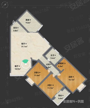 海湾花园3室2厅1卫134.46㎡西南228万