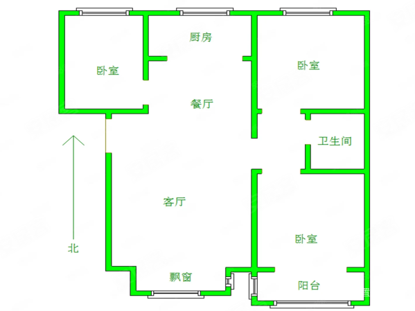 金舍博贤院B区3室2厅1卫121㎡南北125万