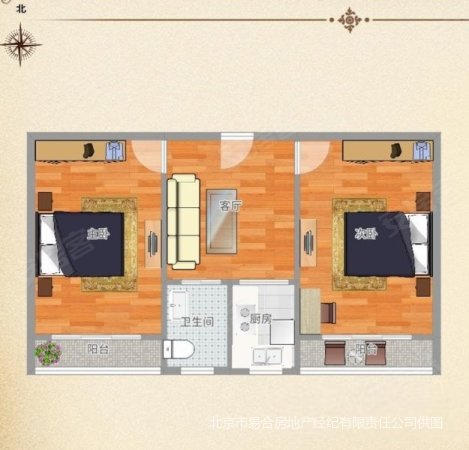 关南里 两居带独立客厅 实际使用面积65平米 独