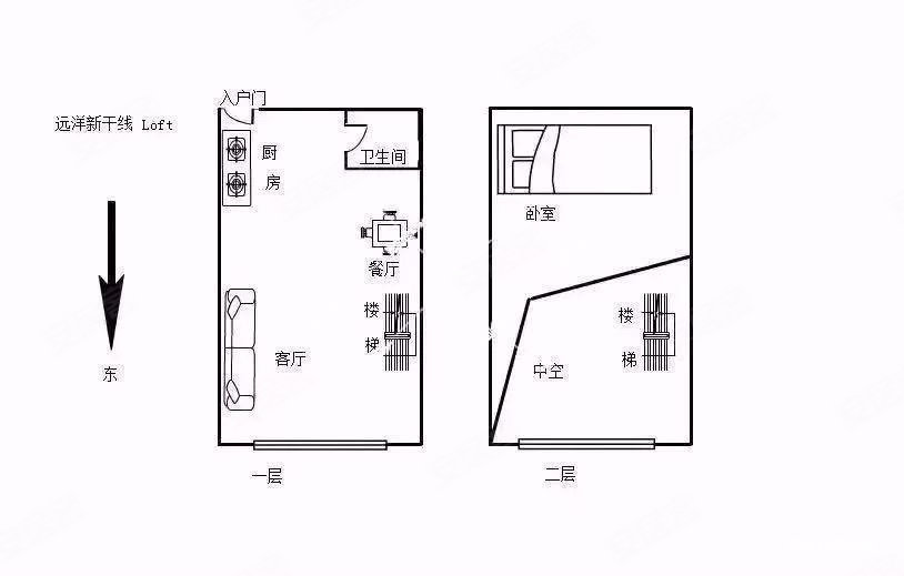 招商翰林大观(商住楼)1室1厅1卫40.6㎡东南23万