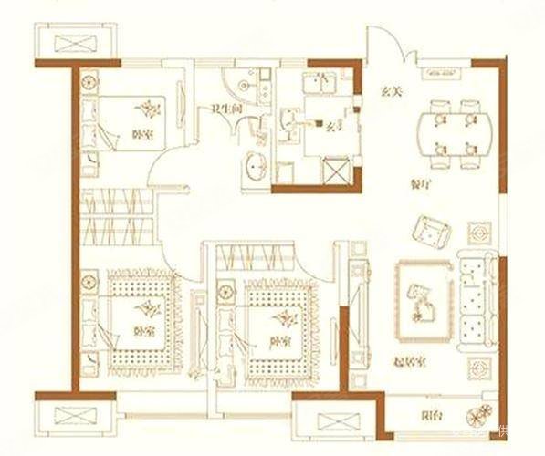 融昊外滩4室2厅2卫134㎡南北78万