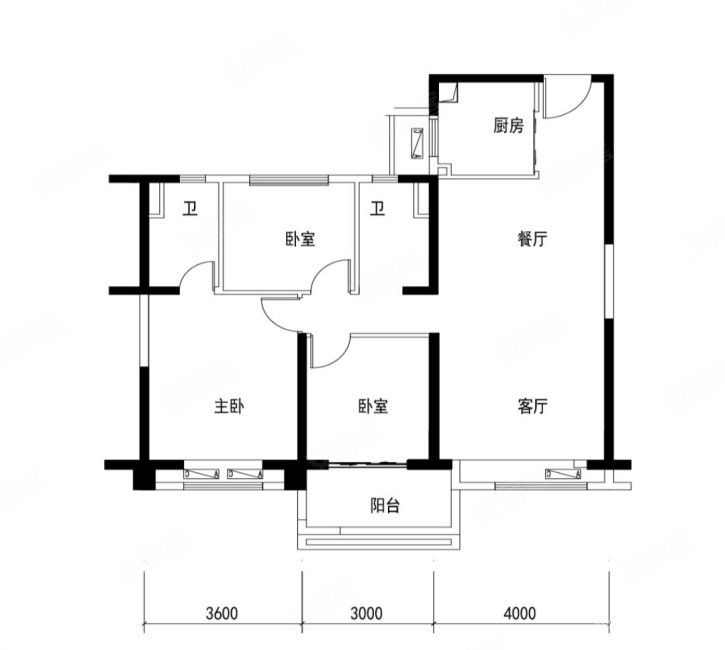 碧桂园 三室两厅两卫精装修双卧加客厅朝阳户型佳采光好支持分期