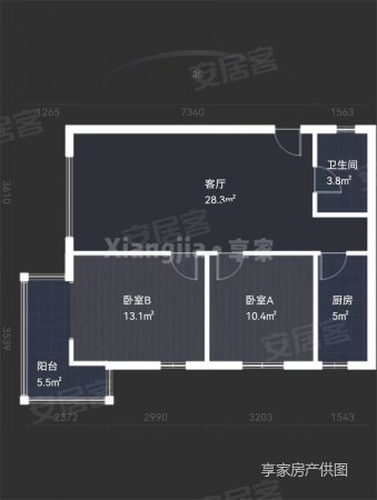 华豪丽晶2室2厅1卫89.09㎡西130万