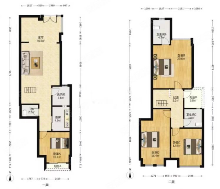 石桥铺洋房社区跃层精装三房降价急售近轻轨随时看房