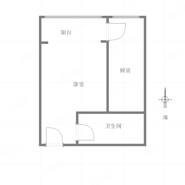 七彩空间1室0厅1卫39.42㎡南北48万