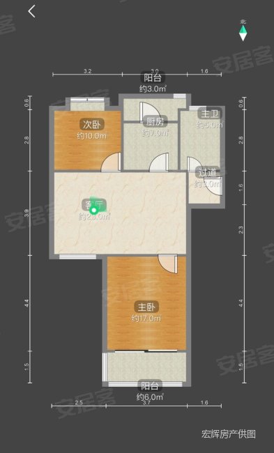 景江苑B区2室1厅1卫73.78㎡西北290万